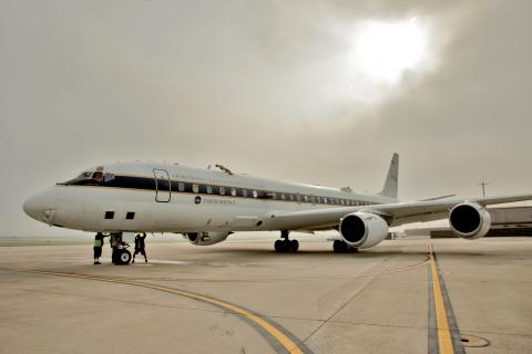 KORUS-AQ에 사용된 NASA의 대기 연구용 항공기 DC-8. (사진=NASA)