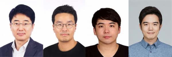 왼쪽부터 신지영 교수, 박우성 교수, 고창현 교수, 홍성완 교수