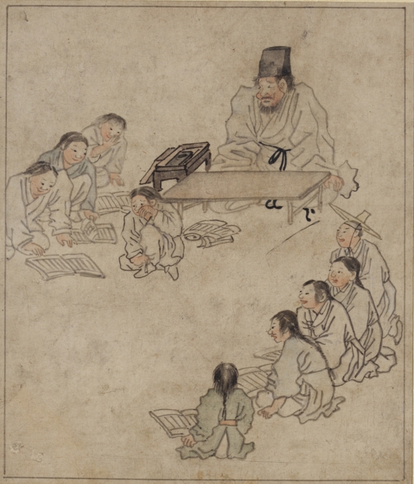 서당, 《단원풍속도첩》, 김홍도, 조선 18세기, 사진 제공 국립중앙박물관