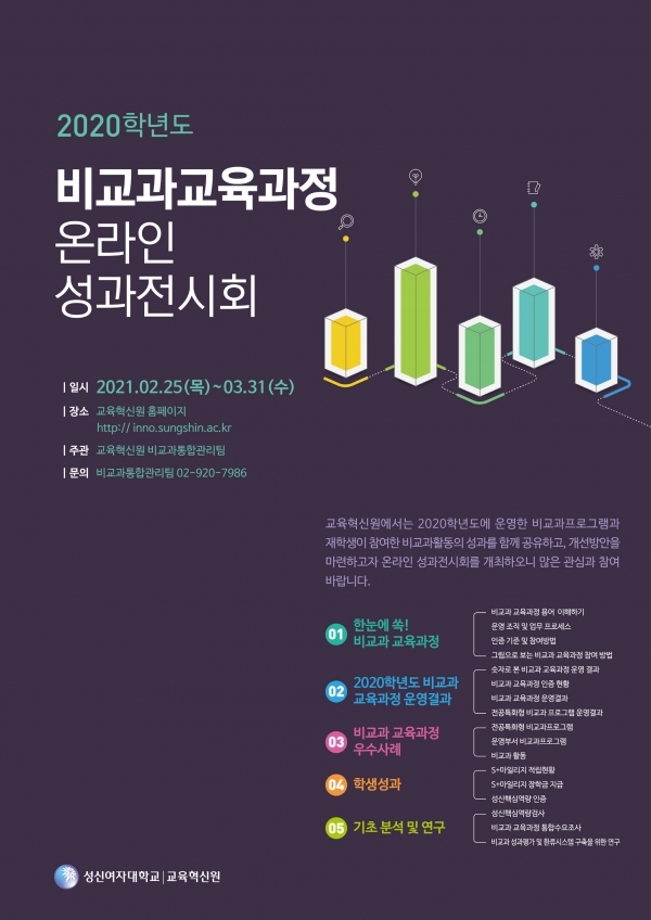 ‘비교과 교육과정 온라인 성과전시회’ 포스터