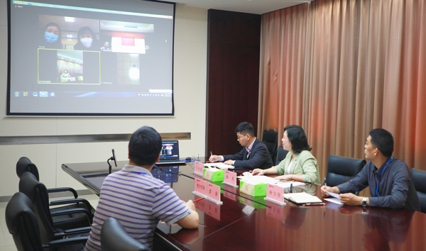 호남대 국제교류처가 중국 신화교육그룹과 온라인 협약식을 진행하고 있다. 사진=호남대