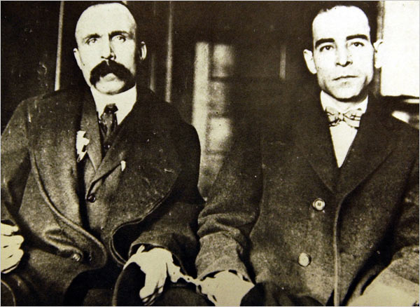 바르톨로메오 반제티(왼쪽, Bartolomeo Vanzetti, 1888 ~ 1927)와 니콜라 사코(Nicola Sacco, 1891 ~ 1927)