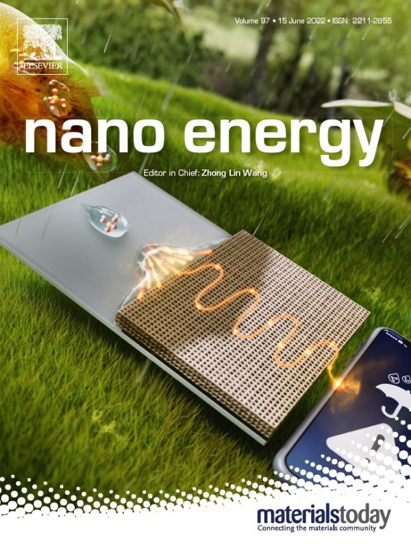 최동휘 교수 연구팀의 성과가 실린 Nano Energy의 표지